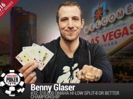 WSOP: Benny Glaser Wins Second Omaha Hi-Lo Bracelet of the Summer