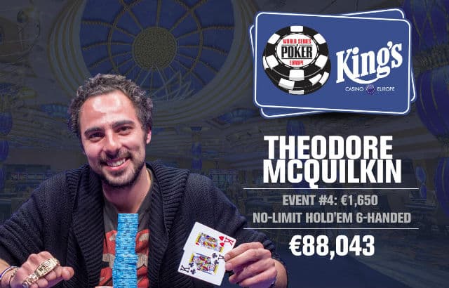 WSOP Europe: Theodore McQuilkin Wins €1,650 Six Max NLHE