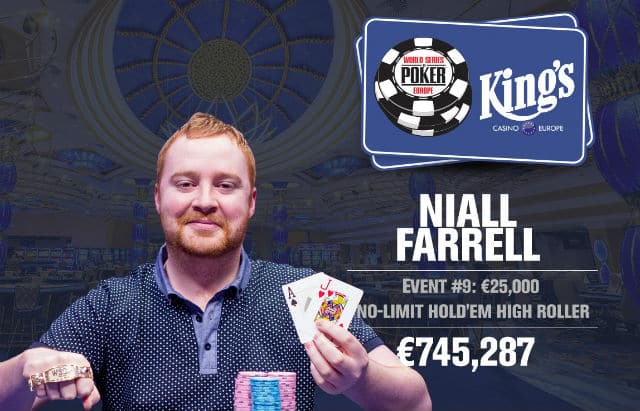 WSOP Europe: Niall Farrell Wins €25K HR, Completes Triple Crown