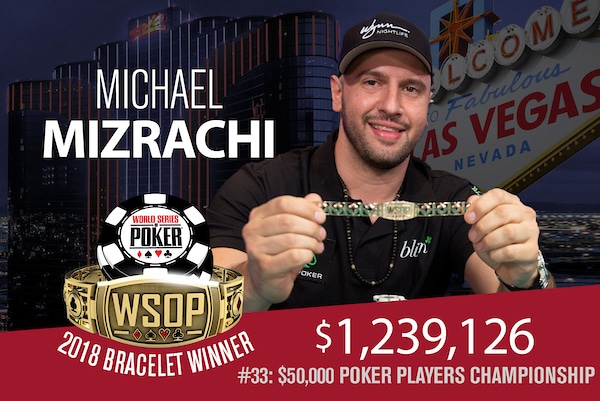 WSOP: Michael Mizrachi Wins Third $50K PPC Title ($1.23M)