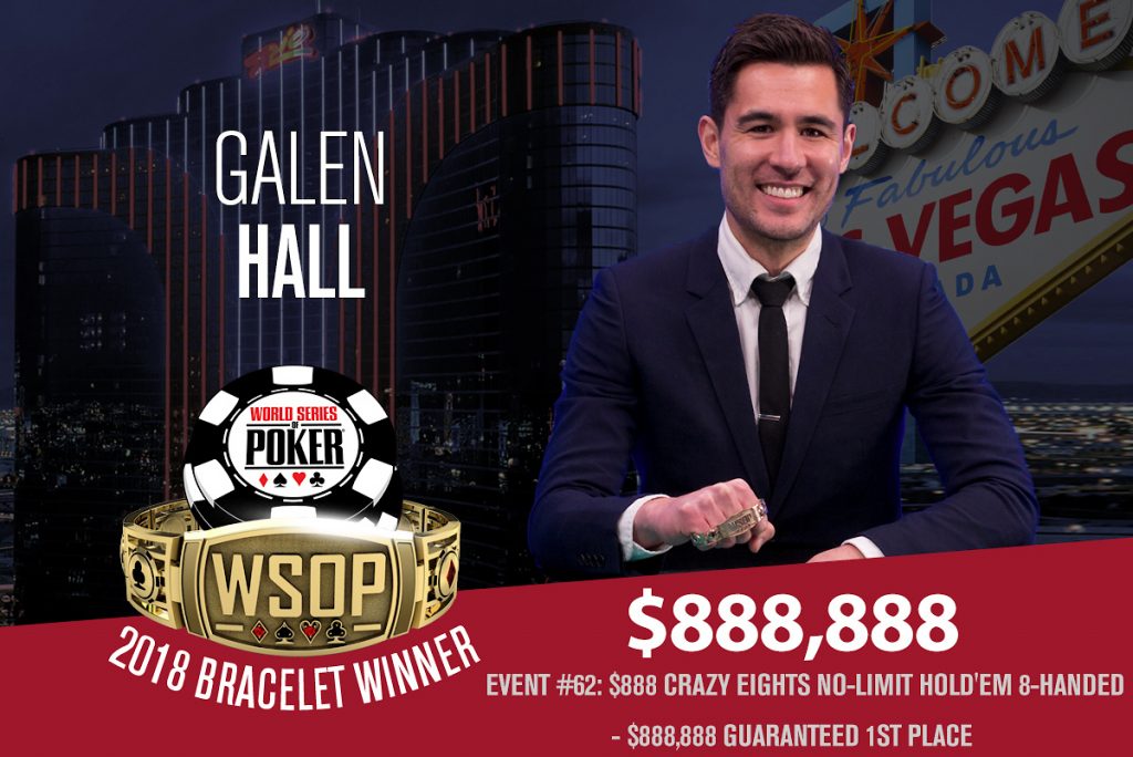 WSOP: Shawn Daniels Tops Day 2AB, Galen Hall Wins $888 Bracelet