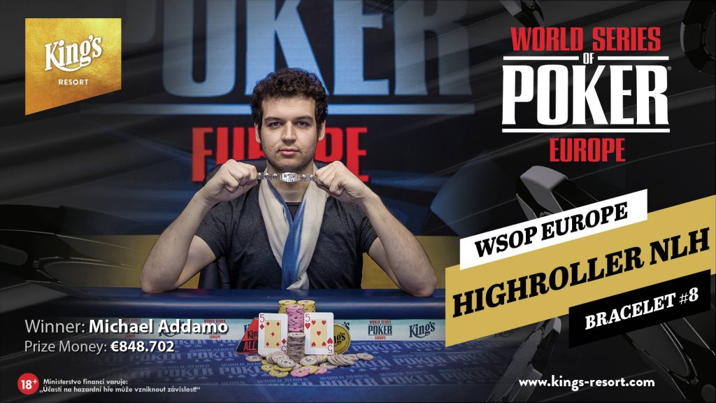 WSOP Europe: Michael Addamo Conquers €25K Super High Roller