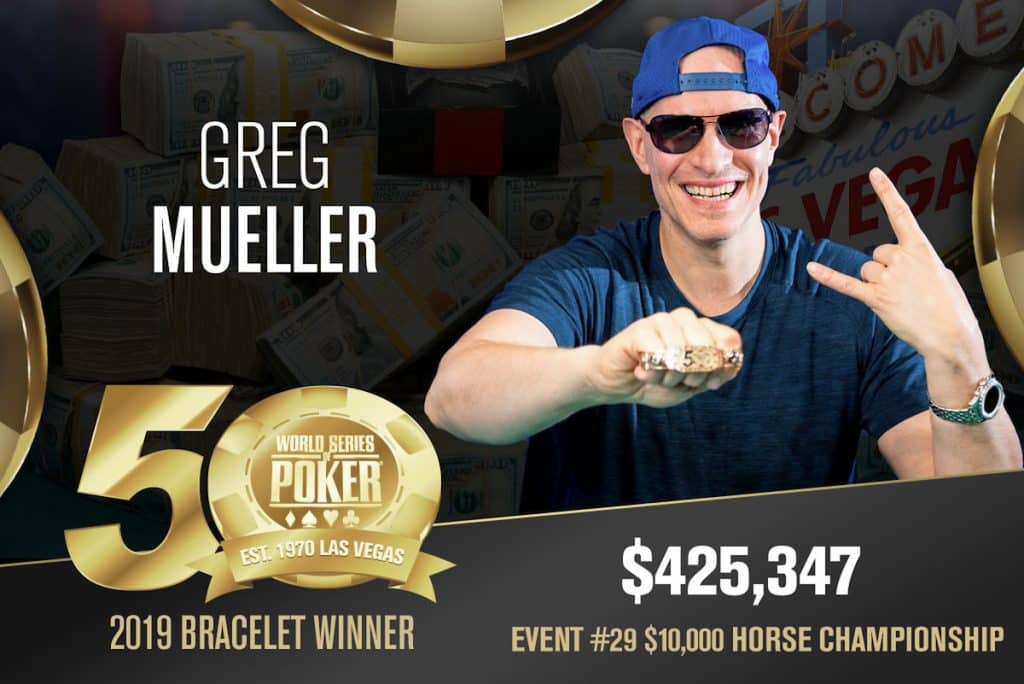 WSOP: Greg Mueller Conquers $10K HORSE for Third Bracelet