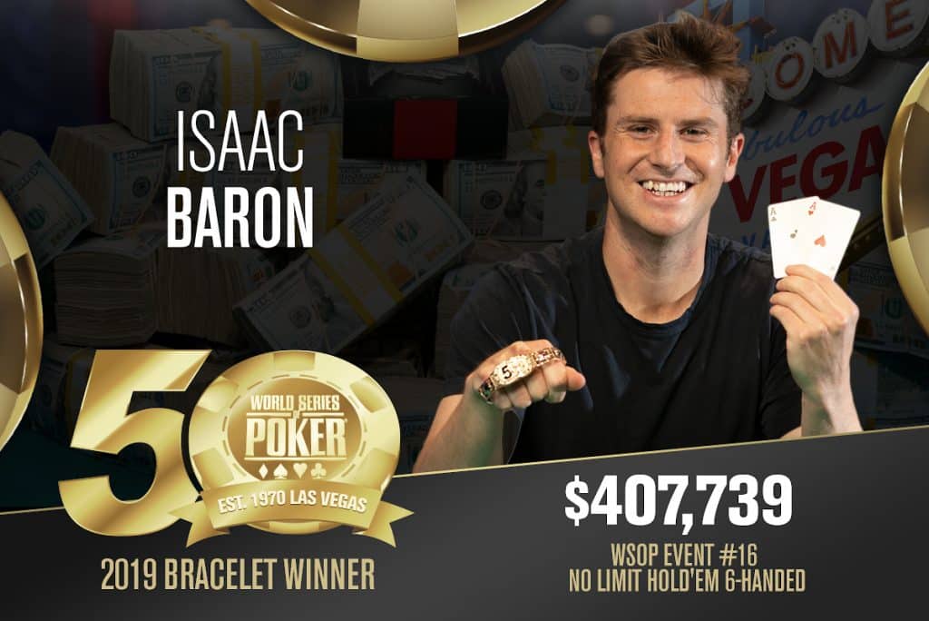 WSOP: Isaac Baron One of Four First-Time Bracelet Winners Saturday