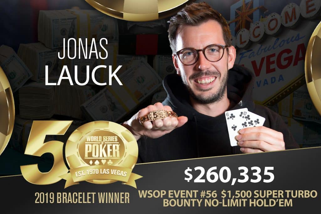 WSOP: Jonas Lauck Wins First Bracelet; $50K PPC Begins