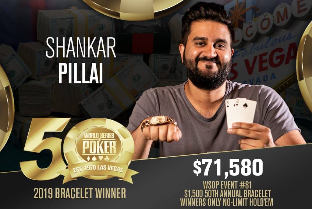 WSOP: Shinkar Pillai Highlights Four Friday Bracelet Winners