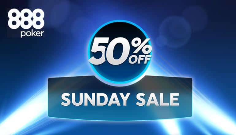 888poker Brings Back Sunday Sale with 50% Discount on Buy-Ins