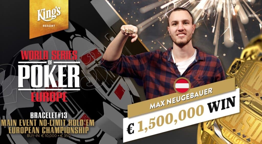 Max Neugebauer Wins WSOP Europe Main Event for $1.63 million in Rozvadov