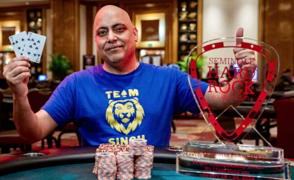 Singh Seals Success in Lucky Hearts Main Event as Lonis Loses in Third